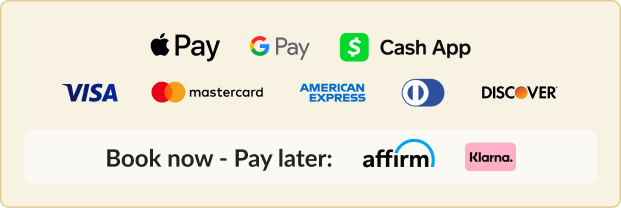 We accept the following payment methods: